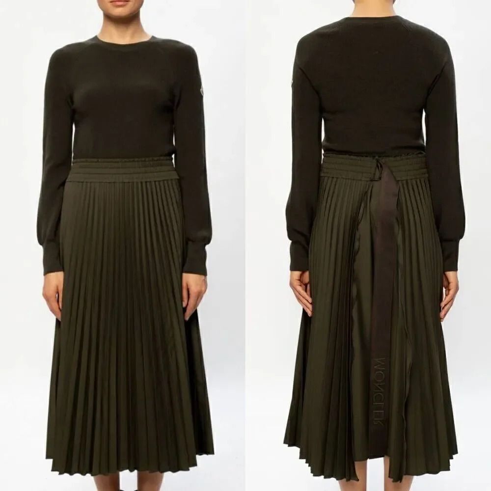 Moncler Black Pleated dress M
